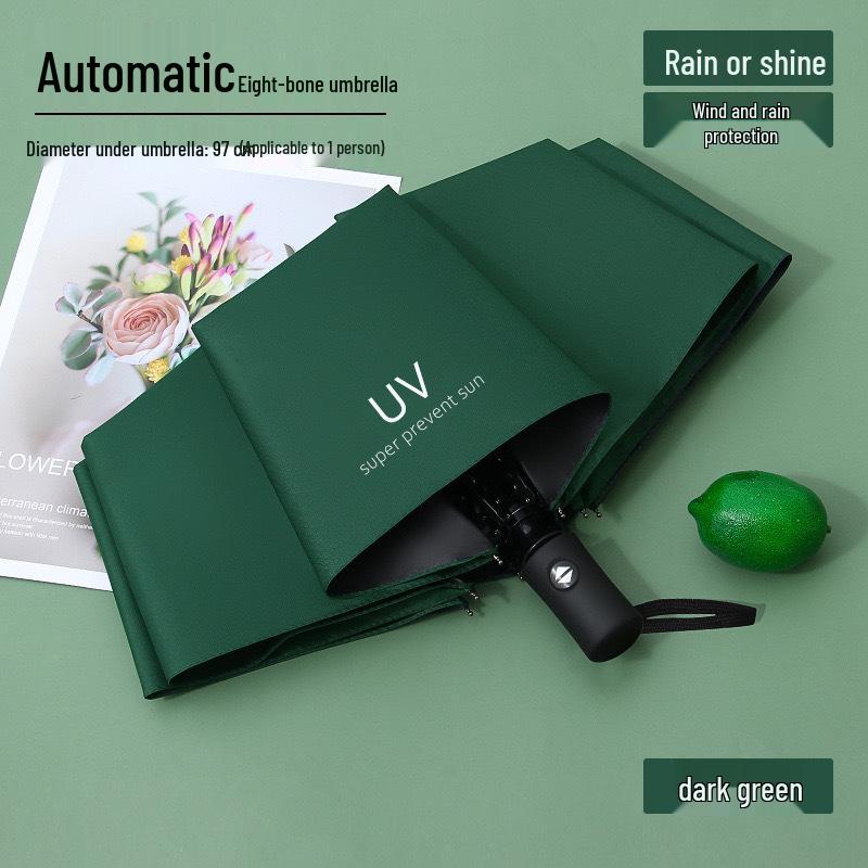 UV Protection Sun & Rain Foldable Umbrella with Black Coating for Students