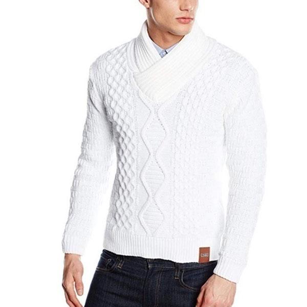 Men Autumn Winter Retro Stylish Casual Solid Color Knitwear Warm Sweaters