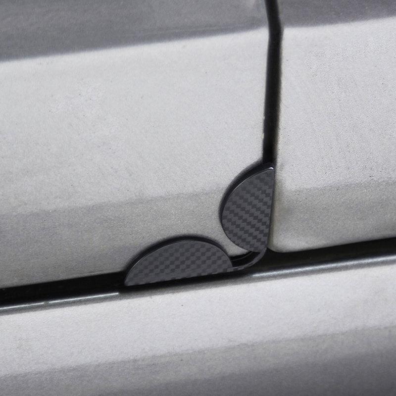 4pcs Car Door Anti-collision Strips Carbon Fiber Style Car Door Edge Corner Bumper Guard Scratch Sticker Decor Black