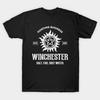 Men Black Print T-shirt Winchester Hunting Business No-Cut Transfer Paper Print Cotton Tshirt