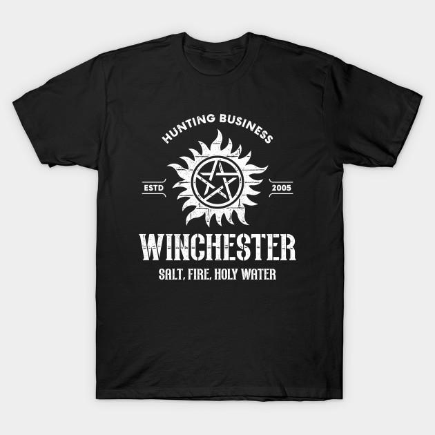 

Men Black Print T-shirt Winchester Hunting Business No-Cut Transfer Paper Print Cotton Tshirt 4XL чорний