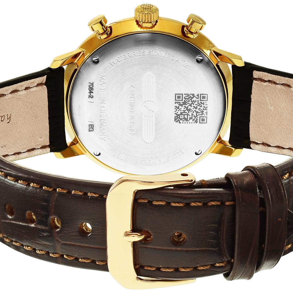 Uhr Hindenburg graues Zifferblatt Edelstahl Quarz Deutschland Uhr 70842 Braun [Zeppelin] 39,5 MM Herren [Artikel]