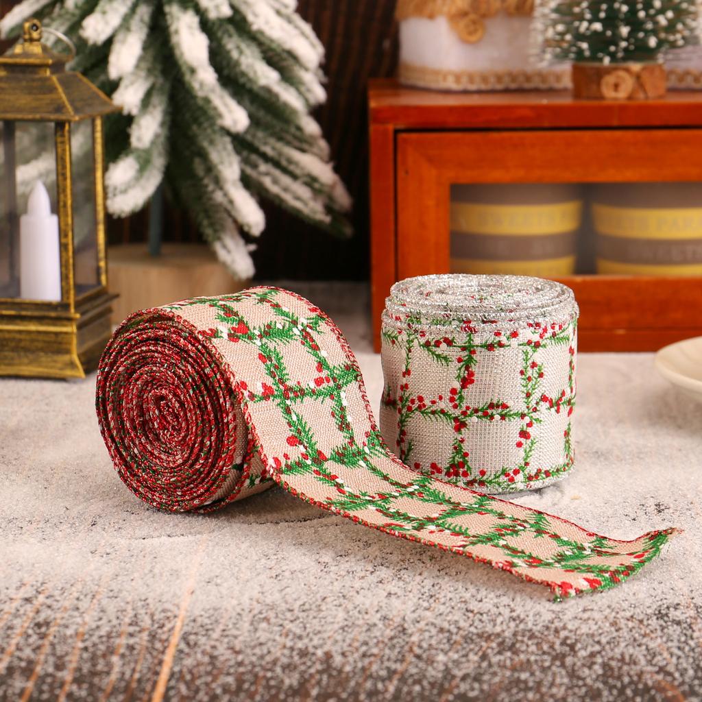 Christmas Plaid Ribbon Roll Creative Decorative Bow Ribbon Christmas Ribbon Gift Packaging Accessories