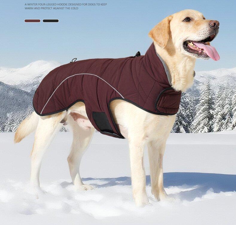 New Winter Thick Double-layer Warm Dog Clothing Windproof and Waterproof Can Pull Large Dog Jacket