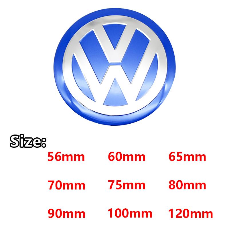 2026 Hot For VOLKSWAGEN VW 4Pcs 56/60/65/70/75/80/90/100/120mm 3D Car Wheel Stickers Center Hub Cap Emblem Badge Decal For VW GT
