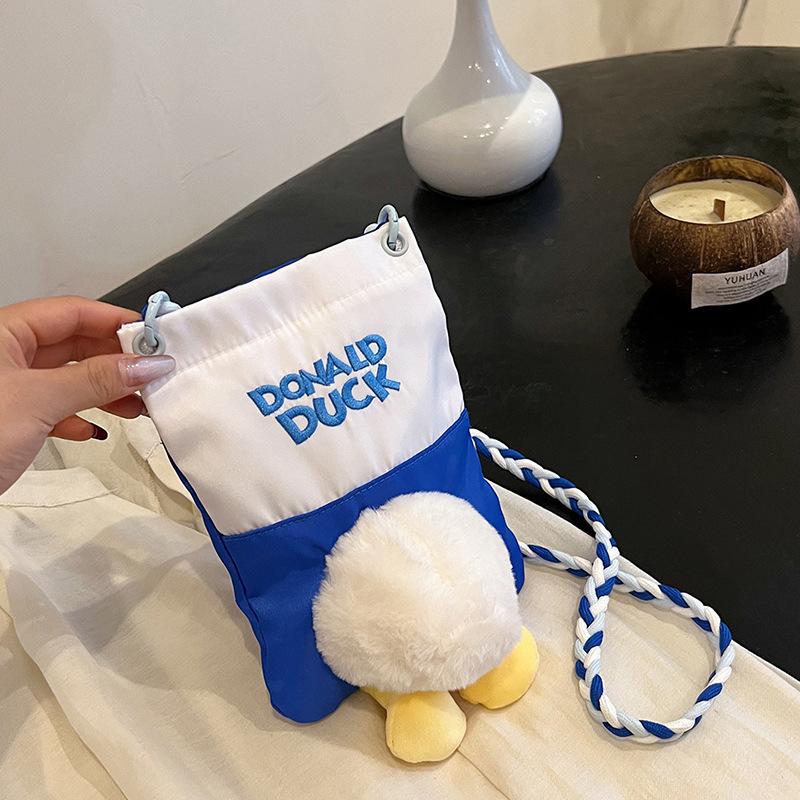 

Женская сумка мобильный телефон женская сумка плюшевая кукла утка кулон попа милая повседневная модная сумка-мессенджер синий