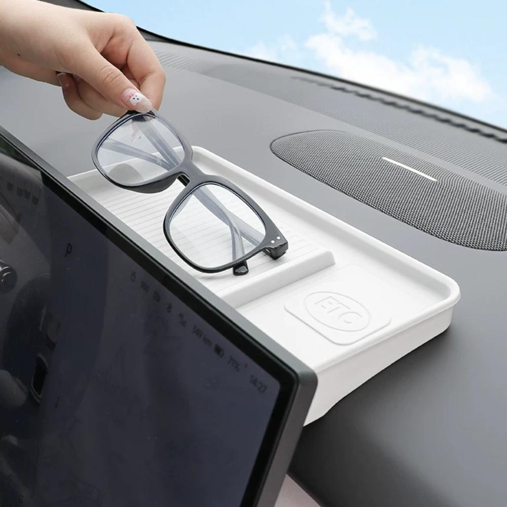 For XPENG P7+ 2026 2027 Car Styling Behind Screen Storage Box Tissue Holders ETC Organizer Tray Interior Durable Pro Accessories