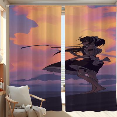 Wystrój Domu Zasłony Kuchenne do Salonu 2 Sztuki Zasłony Zaciemniające Zasłona na Drzwi Przegroda dla Młodych Dziewcząt Dekoracja Sypialni