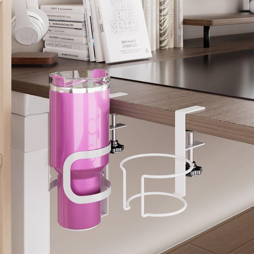 Anti Spill Cup Storage Rack Metal Table Fixed Storage Rack New Desk Cup Holder  Table