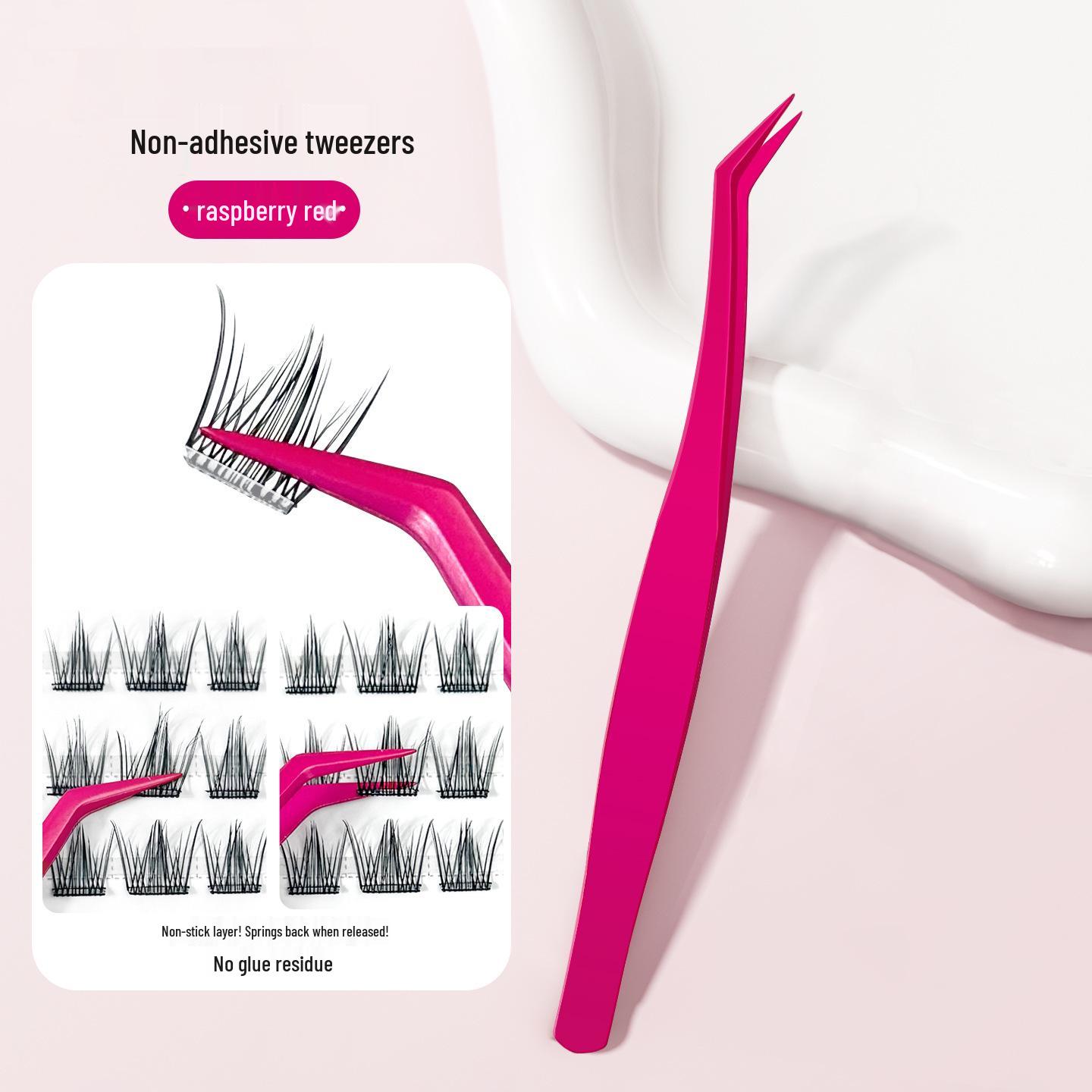Gold Feather Glue-Free Stainless Steel Eyelash Extension Tweezers