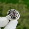Natural Rhodonite Gemstone 925 Silver Multi Stone Adjustable Ring For Women