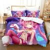 3D Print Anime Pink Girls Neneka Printed Bed Set Duvet Cover Pillowcase Bedding Set Linen Sheet Quilt Cover Full Queen King Size