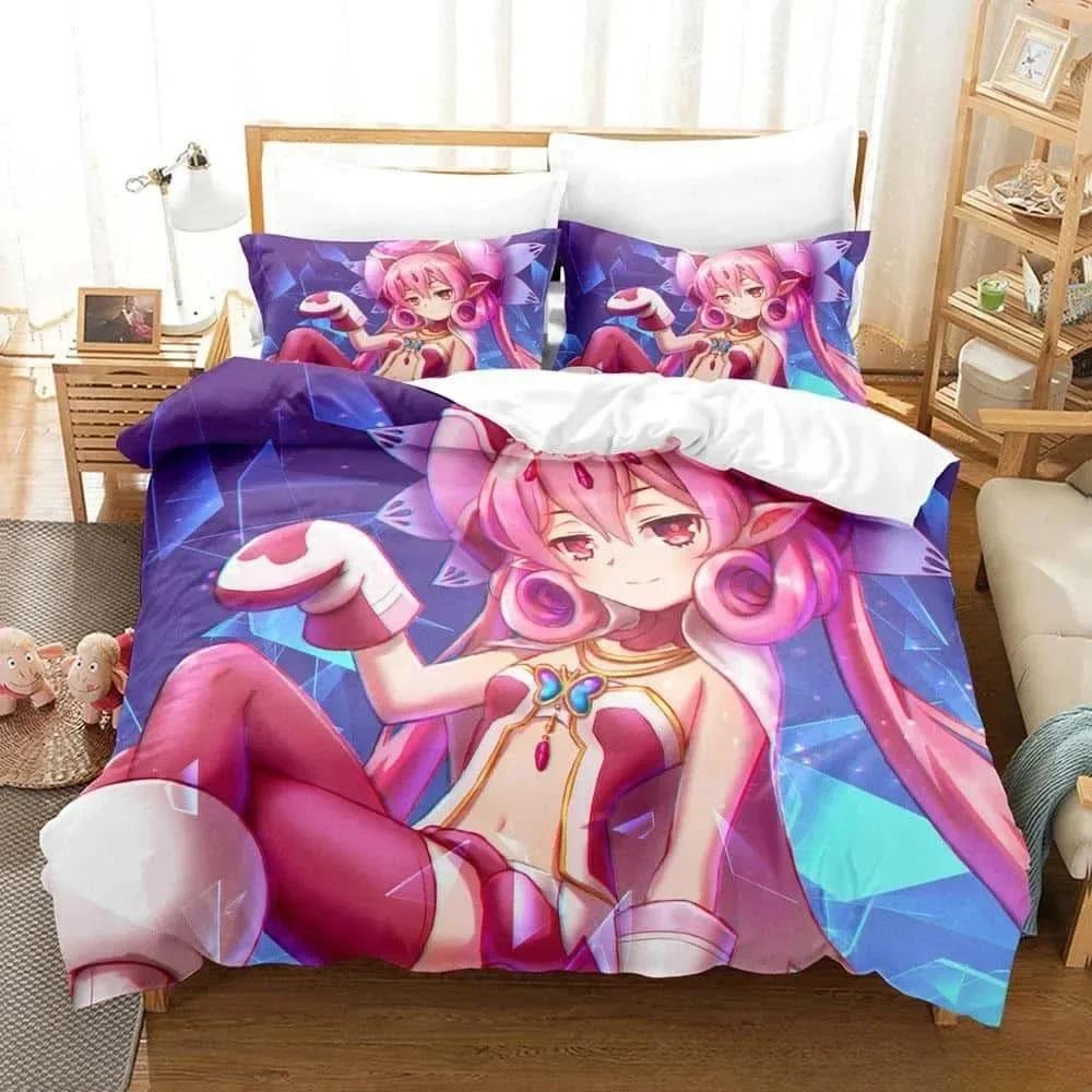 3D Print Anime Pink Girls Neneka Printed Bed Set Duvet Cover Pillowcase Bedding Set Linen Sheet Quilt Cover Full Queen King Size