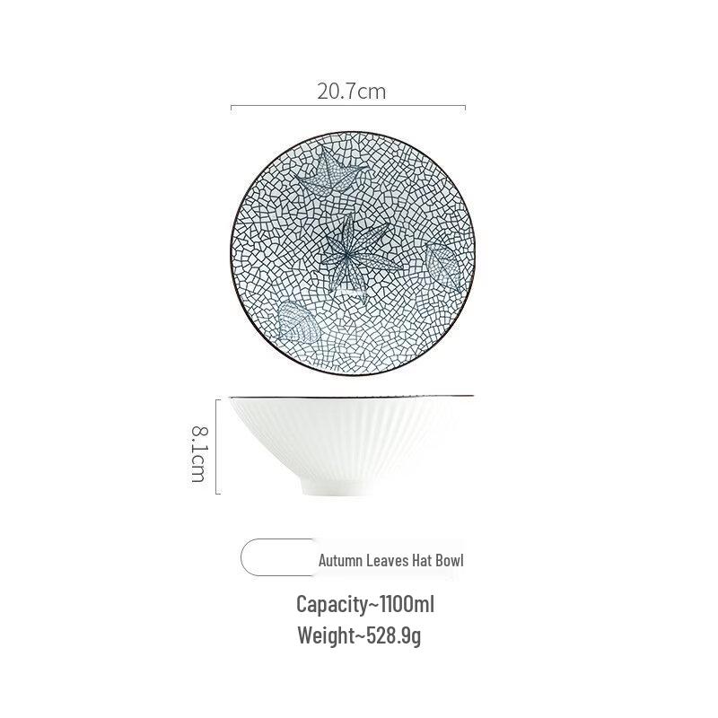 Abay Japanese Style Ceramic Soup and Salad Bowl