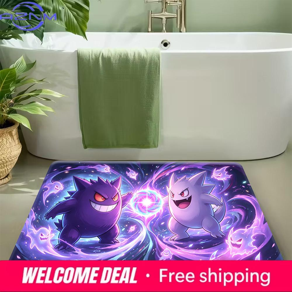 Pokemon Gengar & Shiny Gengar Print Non-Slip Floor Mat Doormat
