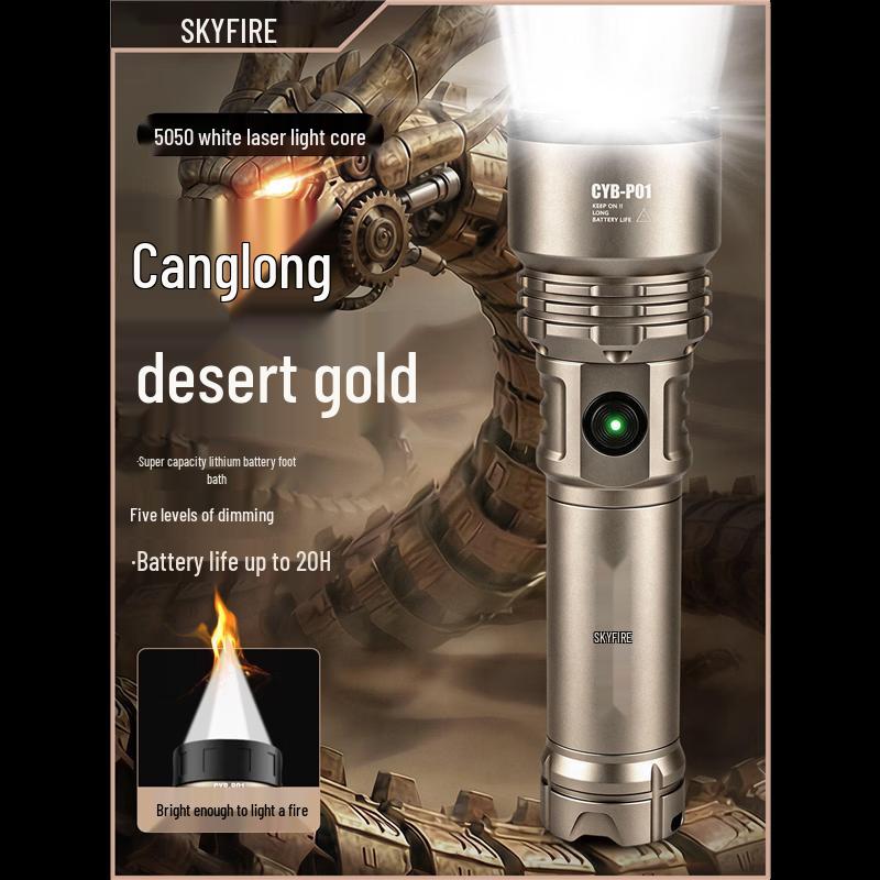 SkyFire 16W High-Power Zoomable Tactical Flashlight