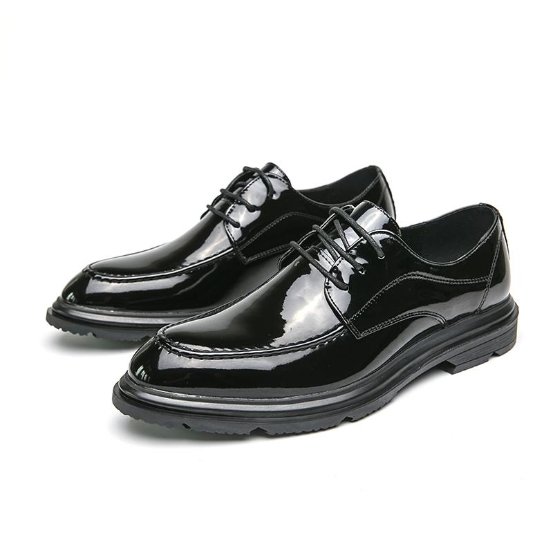 Fashion Classic Black Patent Leather Men's Shoes Leisure Business Men's Brand Wedding Trend Party Business Event Versatile Shoes