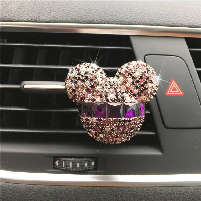 Car Perfume Mouse Air Conditioner Mouthpiece Fashion Classic Rhinestones