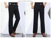 Men's Plus Size High Waist Cotton Work Pants - Summer Lightweight Casual & Formal Straight Leg Trousers for Middle-Aged & Elderly.