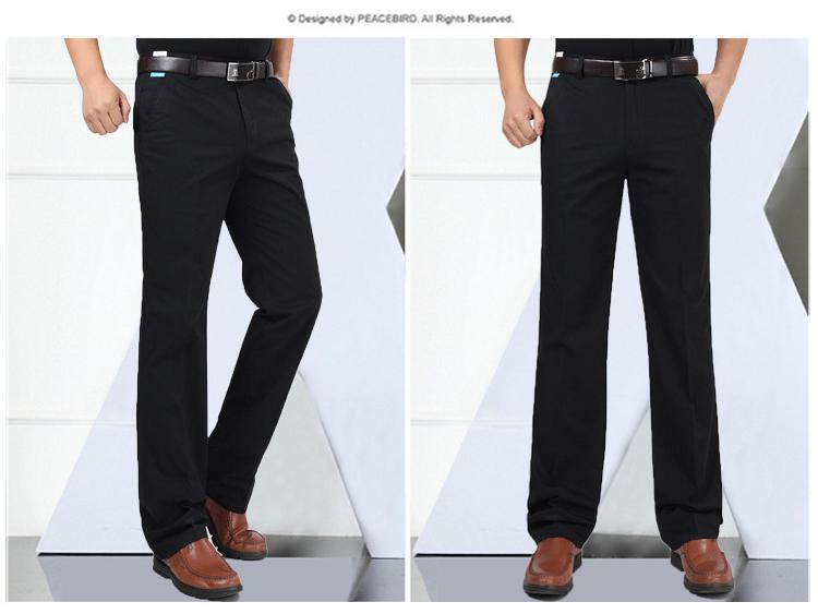Men's Plus Size High Waist Cotton Work Pants - Summer Lightweight Casual & Formal Straight Leg Trousers for Middle-Aged & Elderly.