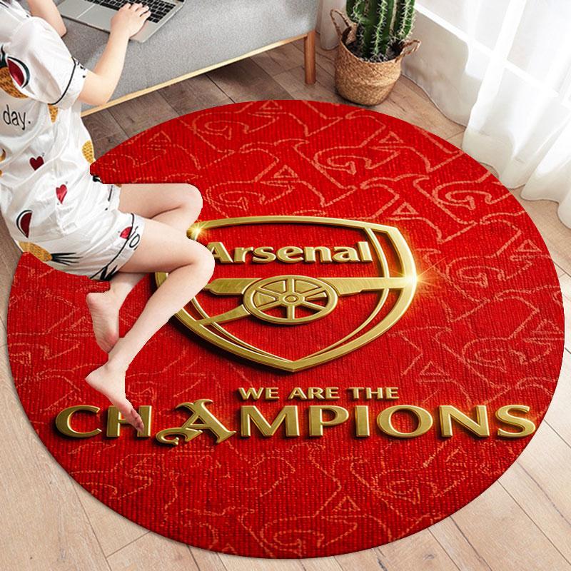 Arsenal F Round Area Rug,Carpet Rug for Living Room Bedroom Sofa Playroom Decor,Non-slip Floor Mat