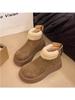 Thick-soled heightening snow boots women's 2025 winter new thin and versatile rear zipper small short boots warm cotton shoes