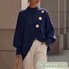 HNXC Women's  Long Sleeve Mock Neck Asymmetric Sweater Fashion Casual Autumn Winter Loose Sweaters Classic Exquisite