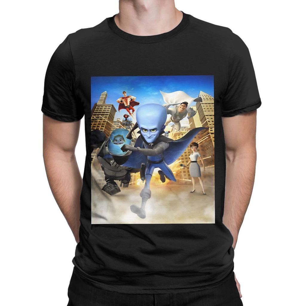 Art Megamind painting Novelty 100 Cotton TShirt Megamind vs The dDoom Syndicate Tops Tees For Unisex