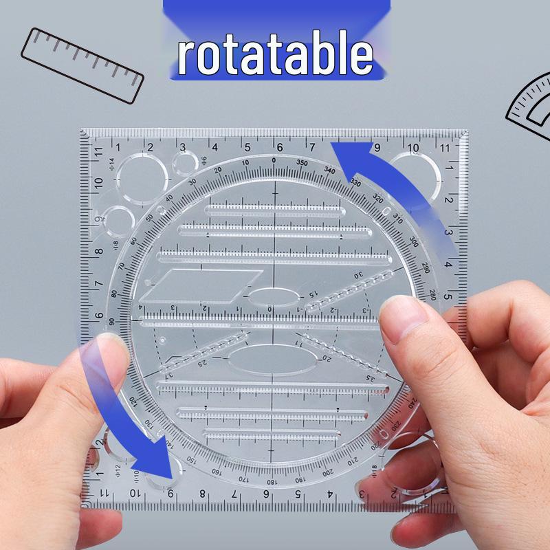 Multifunktionale Geometrische Zeichen- und Messlineal-Schablone