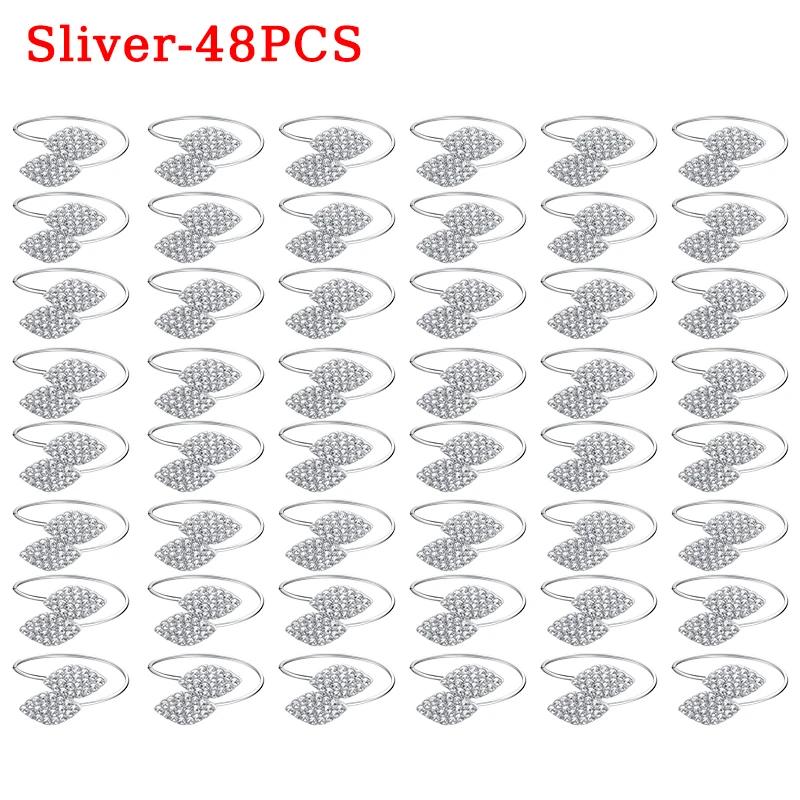 Hotel Buckles Wedding Napkin Ring Table Decoration Party Rhinestone Napkin Wedding Napkin Holder Rings Banquet Leaves Shape