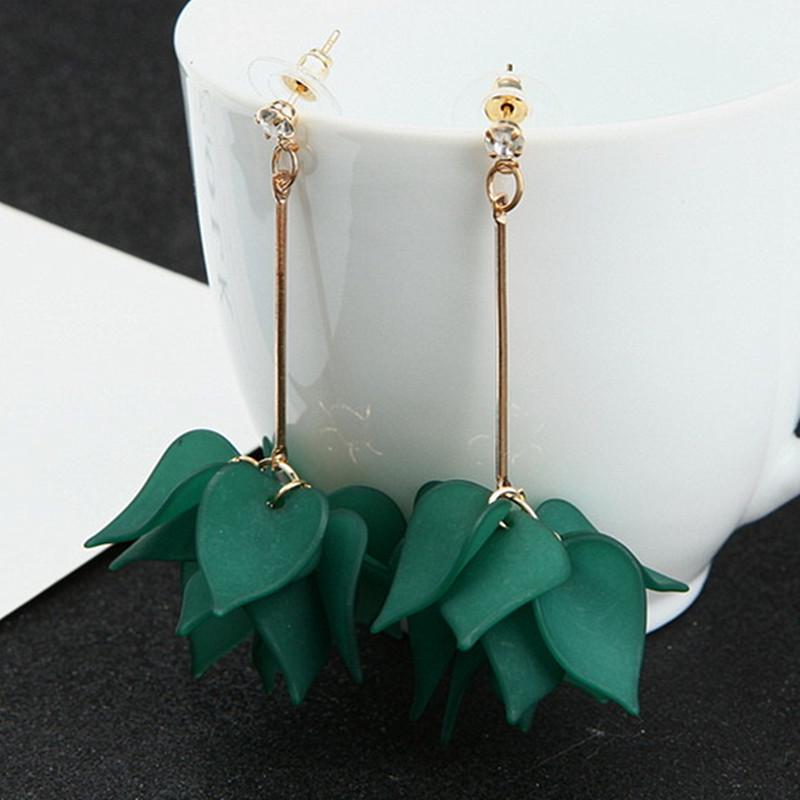 Big Blooming Flower Pendants Women's Earrings Plastic Korean Dangle Earrings boucle d'oreille brincos Wholesale Ear Zircon