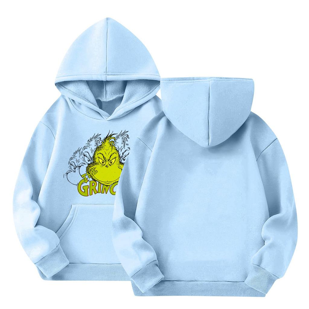 Kids' Long Sleeve Loose Pullover Letter Print Drawstring Hooded Sweatshirt