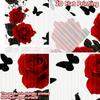 Flat Printing Curtain Red Roses Butterflies Digital Printed Polyester Drapes Family Party Perfect Door Wall Set Of 2 Made Washable