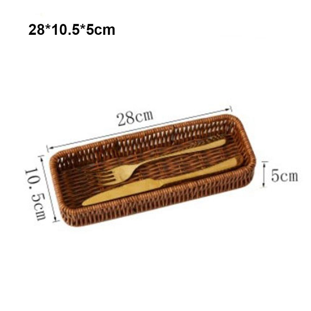 Household Rattan Wicker Woven Serving Baskets Rattan Basket  Restaurant Serving Tabletop Display