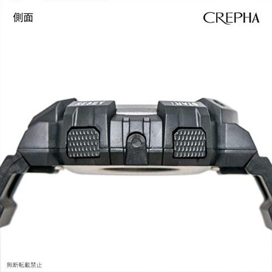 CREPHA Digital Watch TELVA Multifunction Water Resistant 5 Atmospheres Stopwatch Everyday Use Urethane Belt Black Mens Sports TE-D282-BK