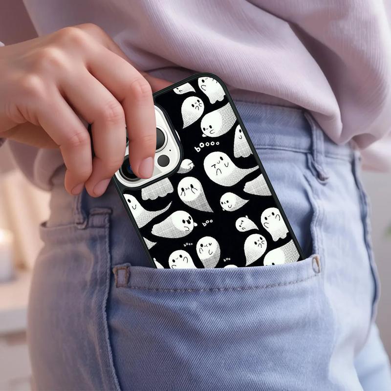 Ghost Cute Horror Phone Case For iPhone 17 Air 15 16e 14 13 Pro Max Coque 12 11 Pro Max PLUS Cover