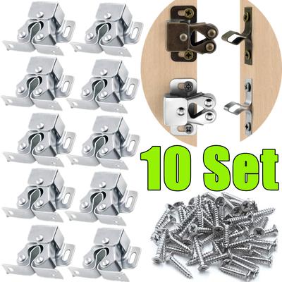 New 1-10Set Door Stop Closer Stoppers Damper Buffer Magnet Cabinet Catches With Screws For Wardrobe Hardware Furniture Fittings