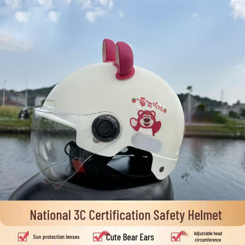 Women s Lightweight Summer Safety Helmet - Cute Strawberry Bear Design, 3C Certified for Adult Electric Biking