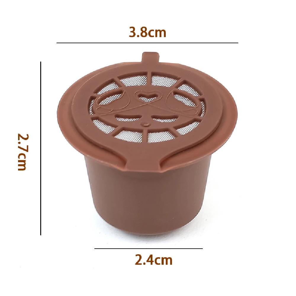 6 STUKS Hervulbare Herbruikbare Nespresso Koffiecapsule Reutilisable Nespresso Pods met een Lepel een Borstel