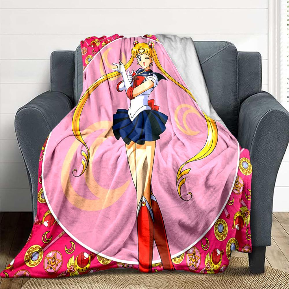 1PC Sailor Moon Blanket, Throw For Sofa, Bed, Travel, Camping, Livingroom,