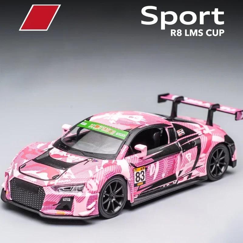 1/32 Scale Sport R8 LMS CUP Alloy Metal Vehicles Die Cast Toy Vehicles Sound and Light Collection Childrens Birthday Toy Gifts