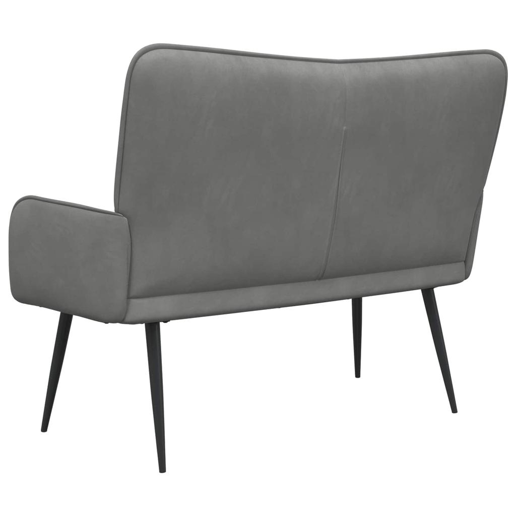 2 Seater Sofa Dark Grey 115 x 61 x 87 cm Velvet (V)