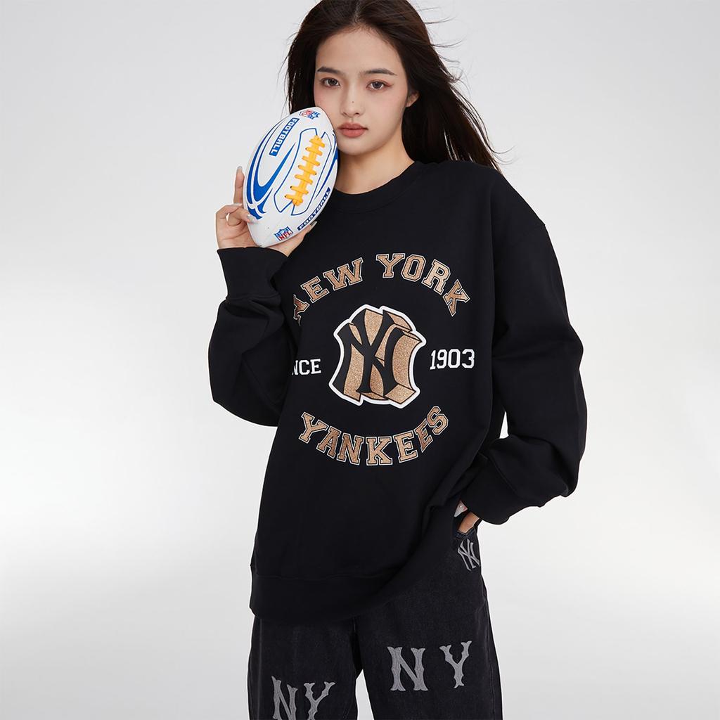 MLB Sweatshirts Unisex Black Crew Neck Moderate Regular 3AMTV1034-50BKS