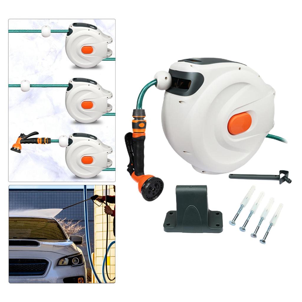 Hose Reel, 7 Pattern Tail, Slow Rewind System, Auto to Water