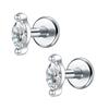 1/5PCS Steel 16G Cluster Marquise CZ Tragus Helix Stud Conch Lobe Rook Cartilage Leaf Flat Back Labret Stud Earrings Jewelry