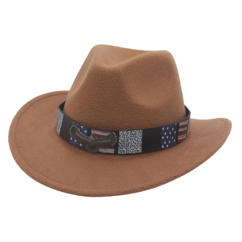 Star Stripe Accessories Top Hat Western Cowboy Hat Bull Head Accessories Felt Hat National Style Freedom Eagle Felt Hat