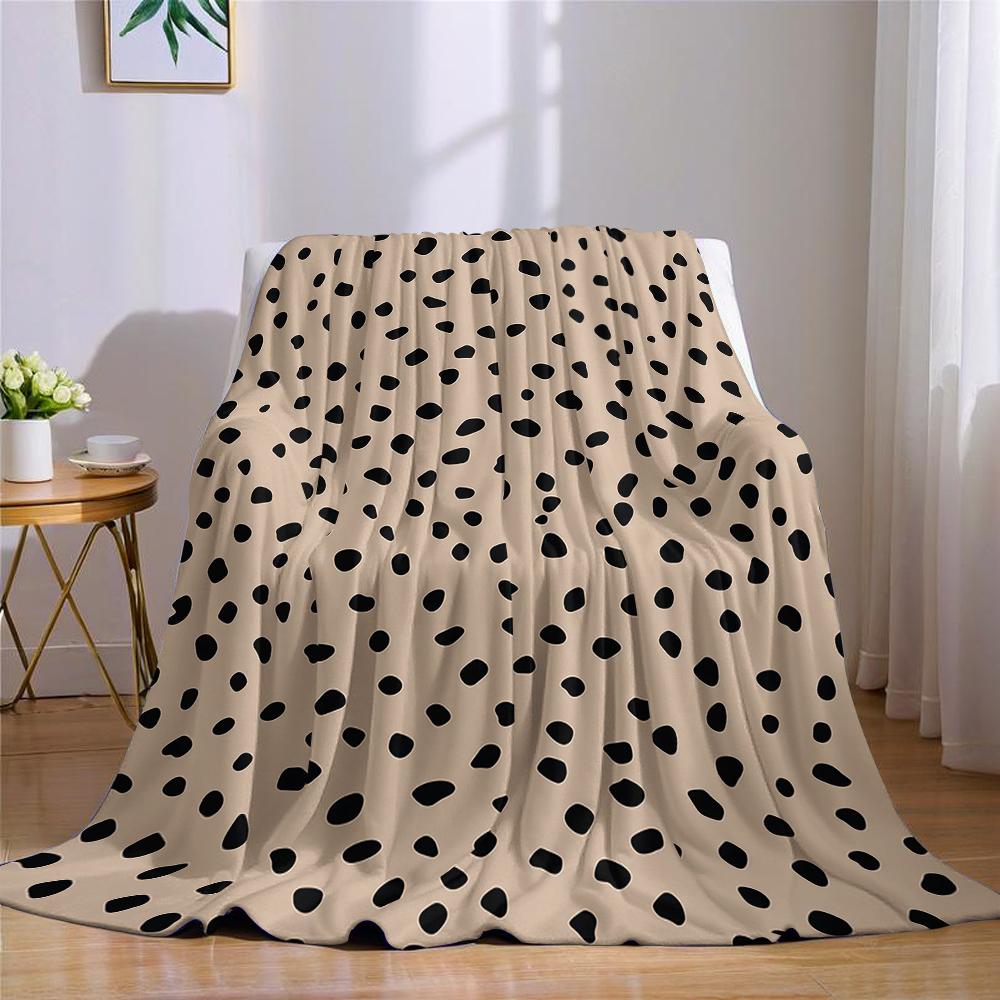 Schwarze Flecken auf Kamel-Flanell-Decke Warm Weich Halloween Weihnachten Sofa Warm Gemütlich Dekorative Deko Geschenk für Alle Jahreszeiten
