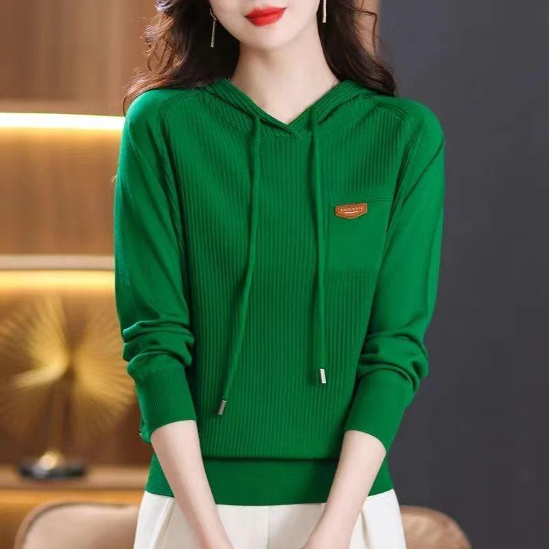 Women's Pullover Hoodie Loose Age-reducing Sweater Long-sleeved Versatile Top