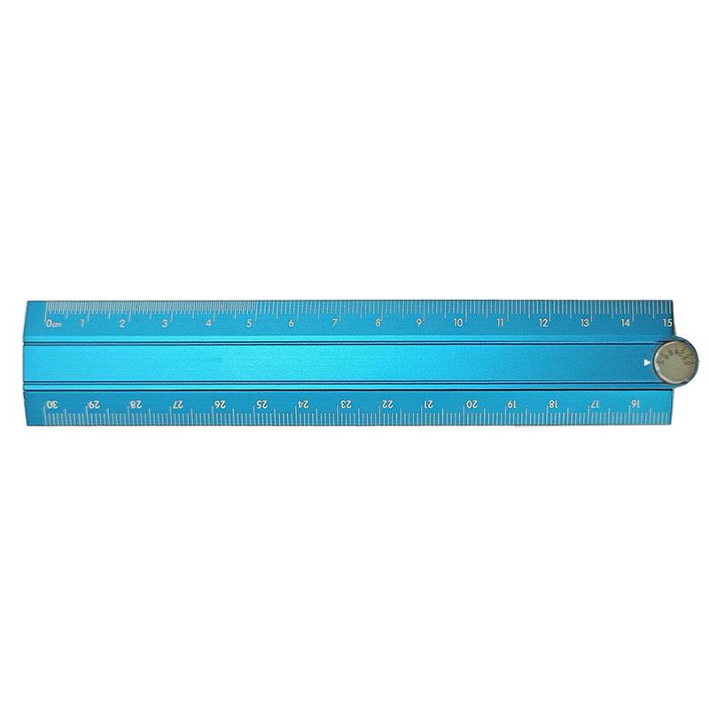 Aluminum Folding Ruler 30cm Multi-functional Metal Measuring Tool Compact Drawing Carpentry DIY Ruler Easy Storage for Children