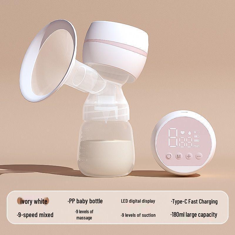 

Бесшумный электрический молокоотсос Yoomi: Высокое всасывание, Автоматический массаж для послеродовой лактации.